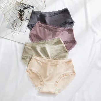 

3Pcs/lot Breathable Underpants Cotton Women Underwear Girls Ladies Panties Thin Lingerie Sexy Briefs TWY 1005