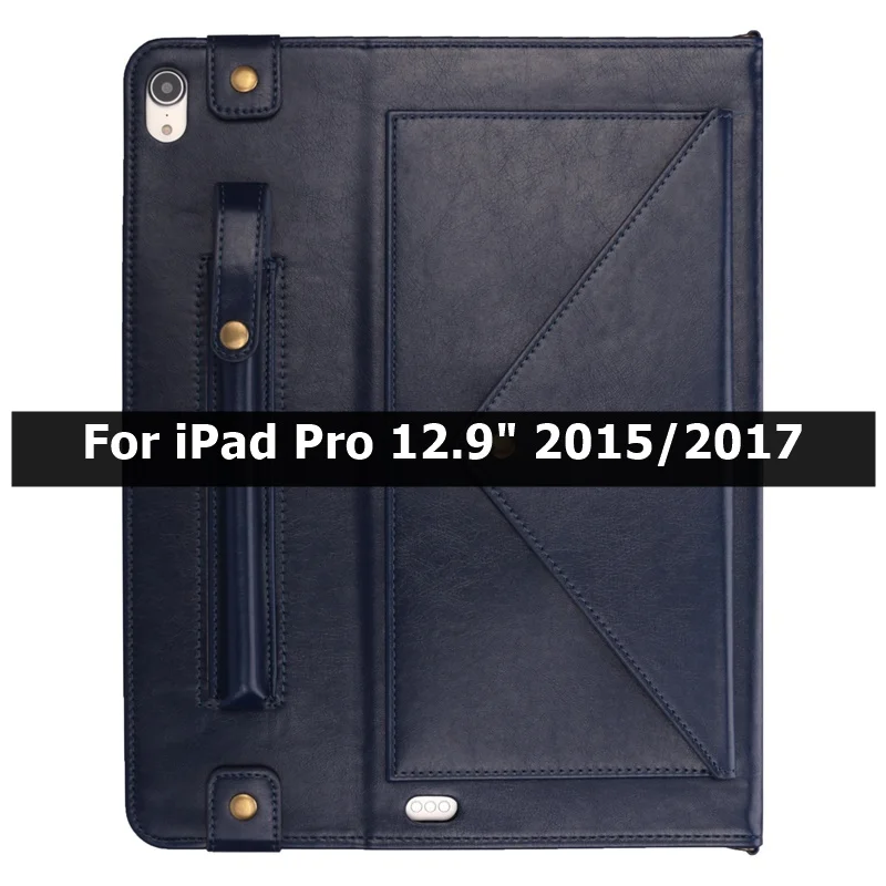 Чехол для iPad Pro 12,9 футляр держатель для карандашей смарт-кожаный Слот для карт сумка на ремне для iPad Pro 12," Чехол - Цвет: Navy A