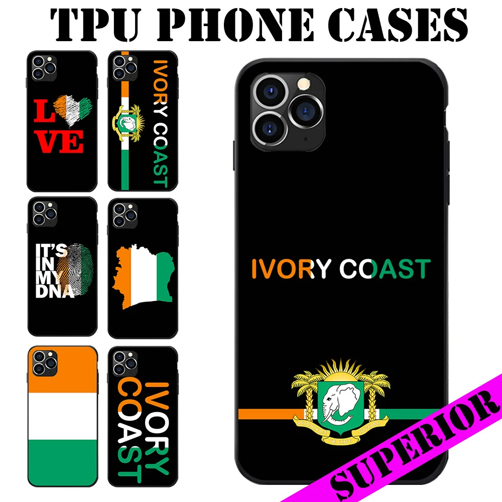 For Huawei Maimang Nova 2 3 4 5 6 8 I S Pro Plus Ivory Coast Flag Coat Of Arms Theme Heart Map Love Soft TPU Phone Cases Cover | Мобильные