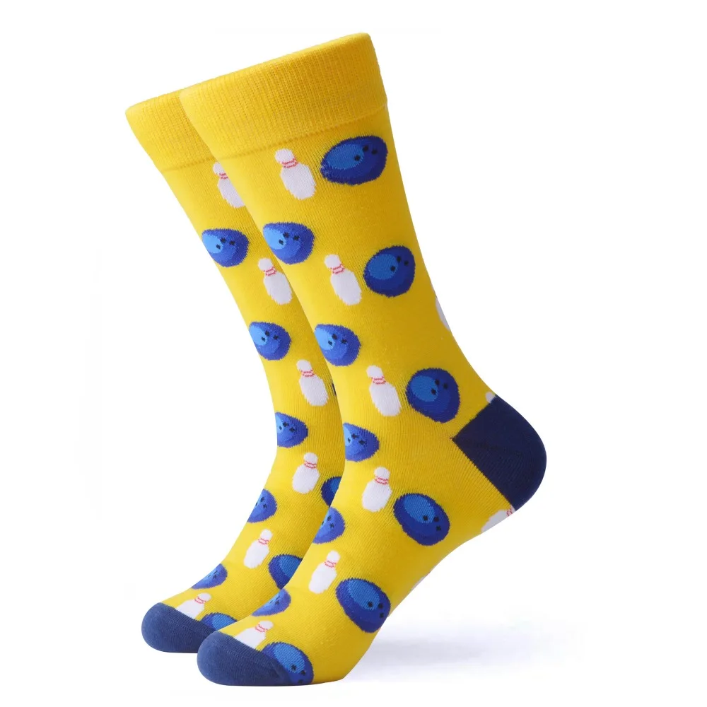 SANZETTI/1 пара счастливых носков, высокое качество, мужские цветные удобные носки из чесаного хлопка для игры в футбол, гольф, новинка, подарок к свадебному платью