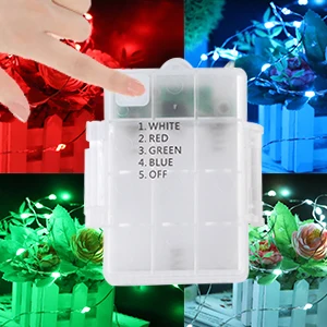 Светодиодный гирлянда RGB Медный провод Водонепроницаемый Батарея работает звездный свет 5 м на открытом воздухе/Крытый рождественские светодиодные украшения