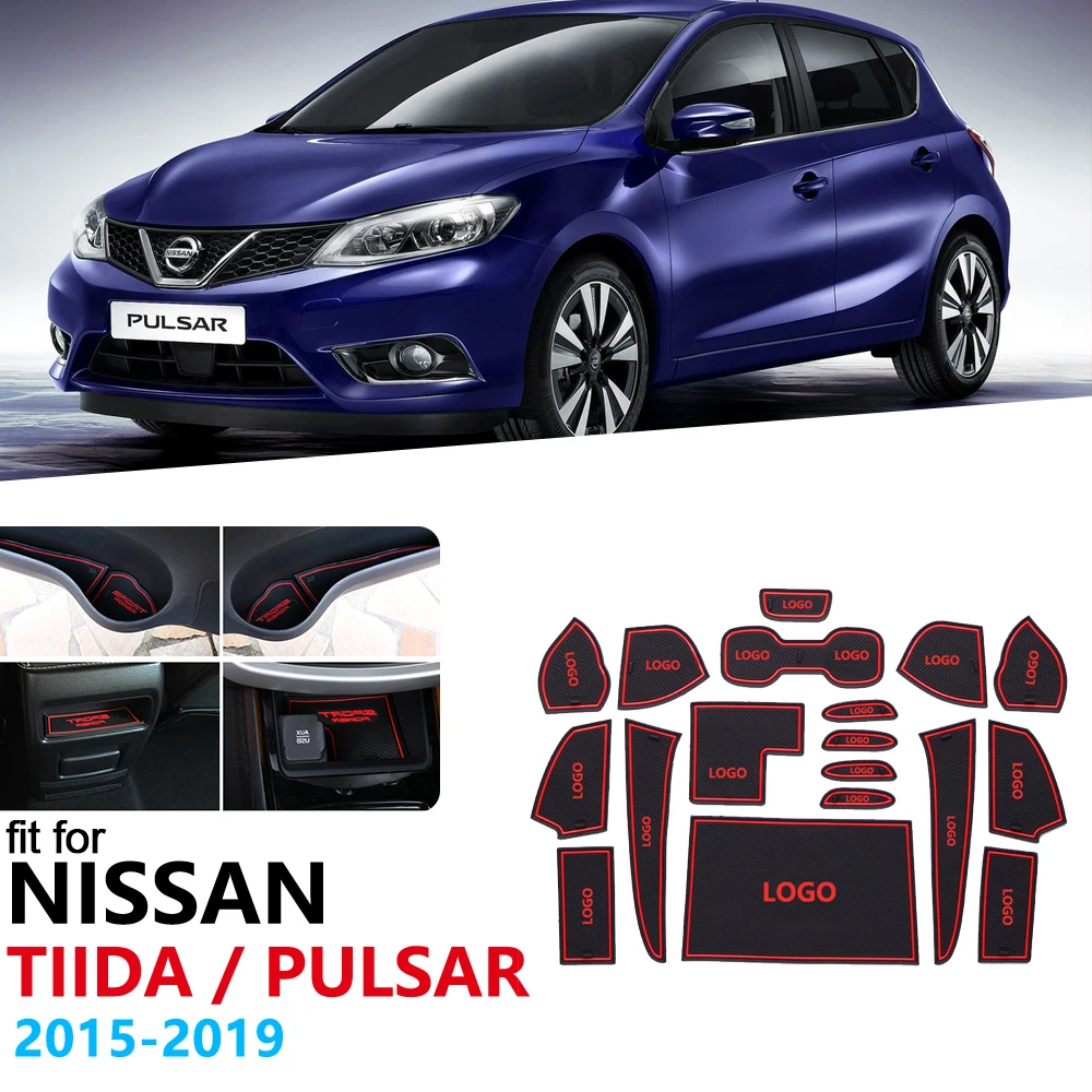 Противоскользящий резиновый подстаканник для Nissan Tiida Pulsar C13 2015 2016 2017 2018 2019 коврик