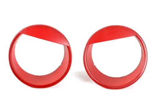 A Red 2PCS ABS хром автомобиль Стайлинг передние фары крышка рамка отделка наружное украшение 2шт 9 шт для Jeep Wrangler JK 2007- аксессуары - Цвет: A Red 2PCS