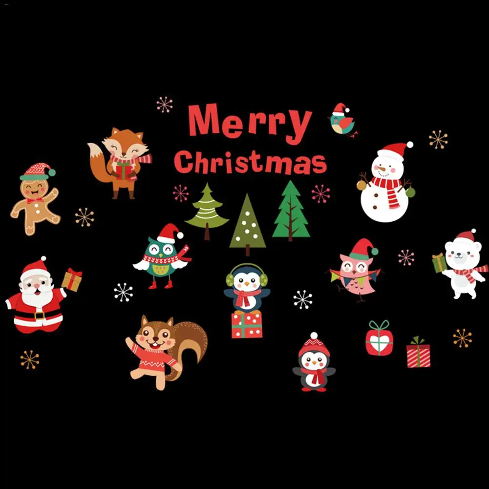 3 DIY Белый Снег Рождественские наклейки на стену оконные стеклянные Праздничные наклейки настенные панно с Санта-Клаусом Новогодние рождественские украшения для домашнего декора - Цвет: 3