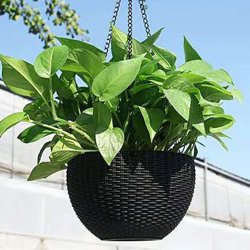 Garden Hanging Flower Plant Planter Basket For Plant Pot Holder+Chain Plastic Garden Accessories Home Decor