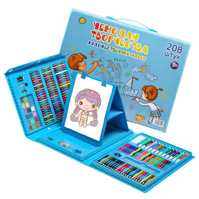 Kit D'artiste Pour Dessin Et Peinture Colorée, Ensemble D'outils De Dessin  Pour Enfants, Avec Crayons Et Marqueurs, 208 Pièces - Crayons/eau-couleur  Stylos - AliExpress