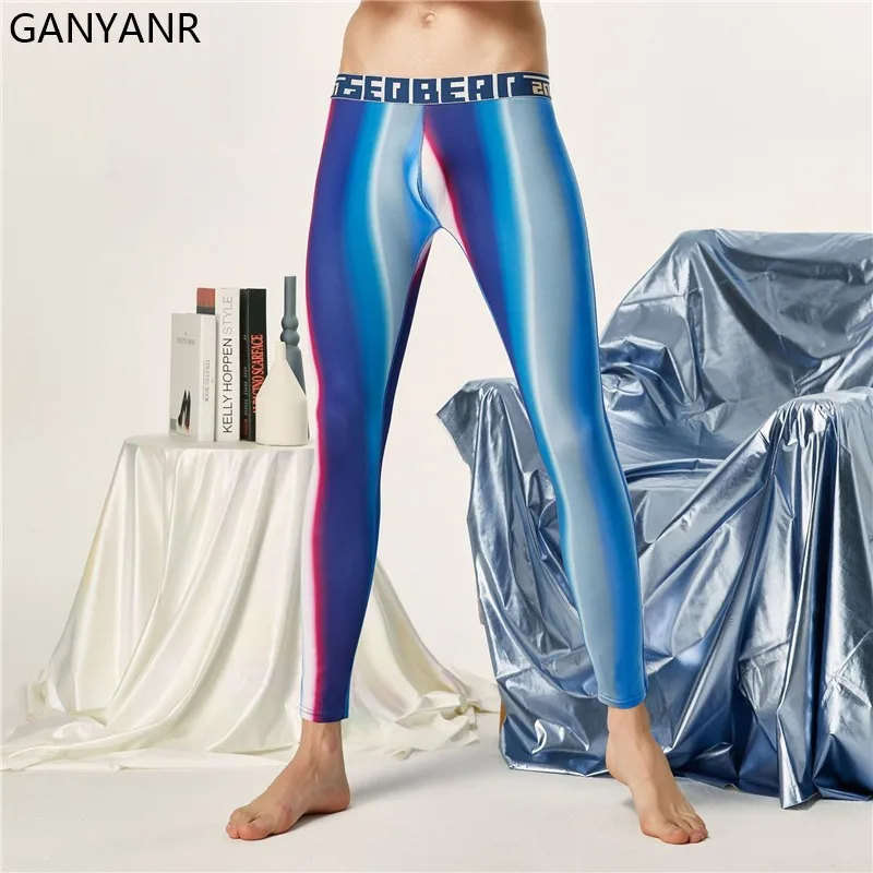 GANYANR Running Tights Men Compression Pants Gym Sportswear Leggings Fitness Jogging Sexy Basketball Yoga Winter Long Training