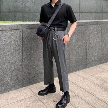 

Moda masculina casual terno pant masculino splice design japão vintage streetwear moda calças