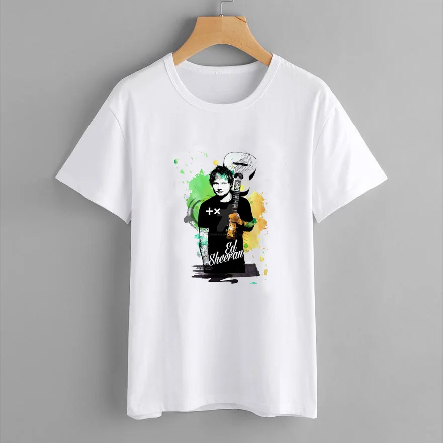 Ed Sheeran Harajuku T Shirt Women Ullzang 90s Music Lovers Funny Cartoon Print T-shirt Fashion Women Tops Plus Size Summer Tees - Цвет: 20