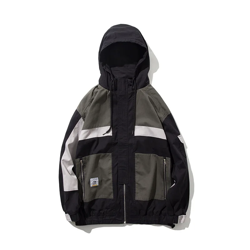 

McDonald Clothing Autumn Japanese-style Tooling Jacket Men's Popular Brand Retro Color Matching Hooded Coat Men And Women Trend