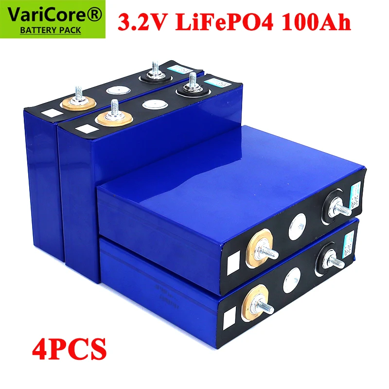 4pcs 3.2V 100Ah LiFePO4 battery pack Lithium iron phospha DIY 12V 24V 300A 3C Motorcycle Electric Car Solar Inverter batteries