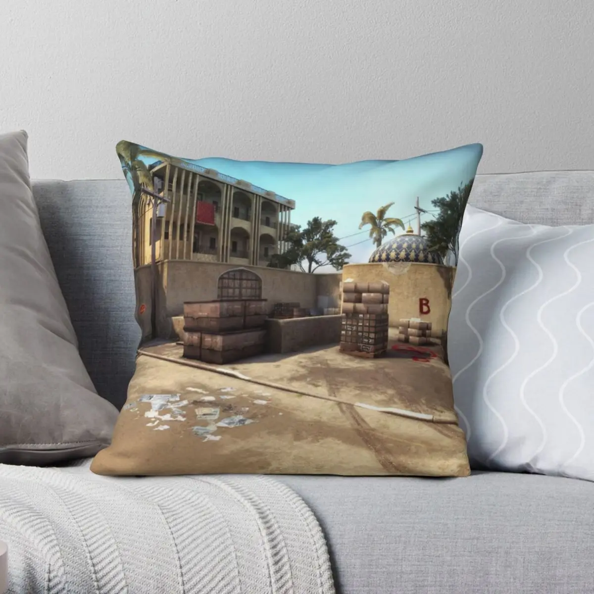 

Квадратная наволочка De Dust II B Site, Полиэстеровая льняная бархатная креативная Декоративная Наволочка на кровать с молнией, 45x45