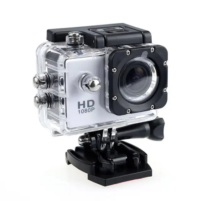 Outdoor Mini Sport Action Camera Ultra 30M 1080P Underwater Waterproof Helmet Video Recording Cameras Sport Cam white