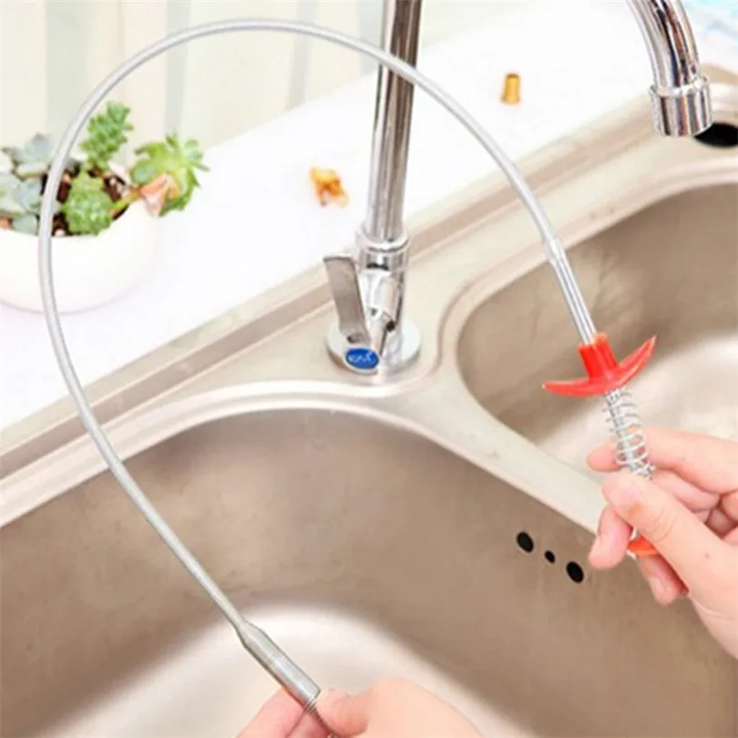 Flexible Long Reach Claw Pick Up Narrow Bend Curve Grabber Tool Spring Grip 60cm Pipe dredger Household cleaning Tools #4D24 (2)