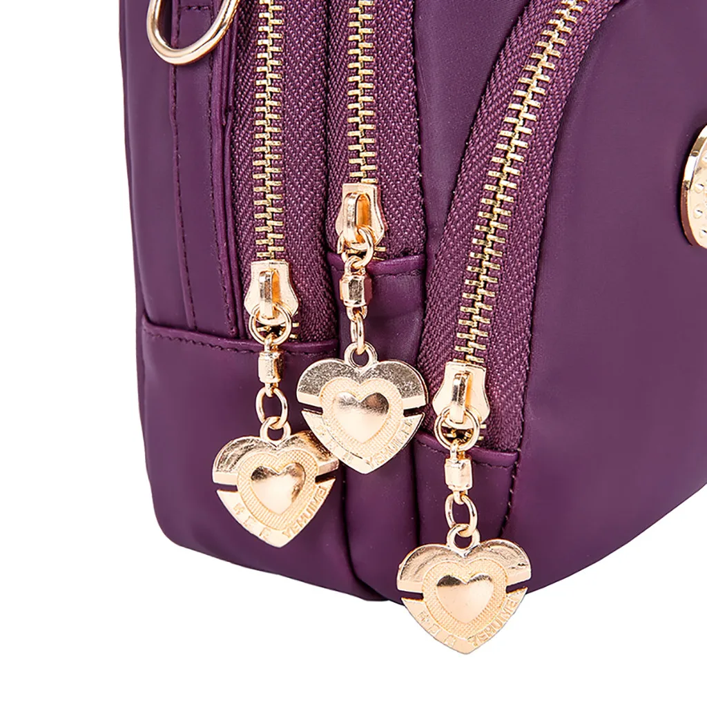 Женская Холщовая Сумка Дизайнерские фиолетовые сумки известный бренд женские сумки женские нейлоновые сумки на плечо для мобильного телефона маленькая квадратная сумка сумочка