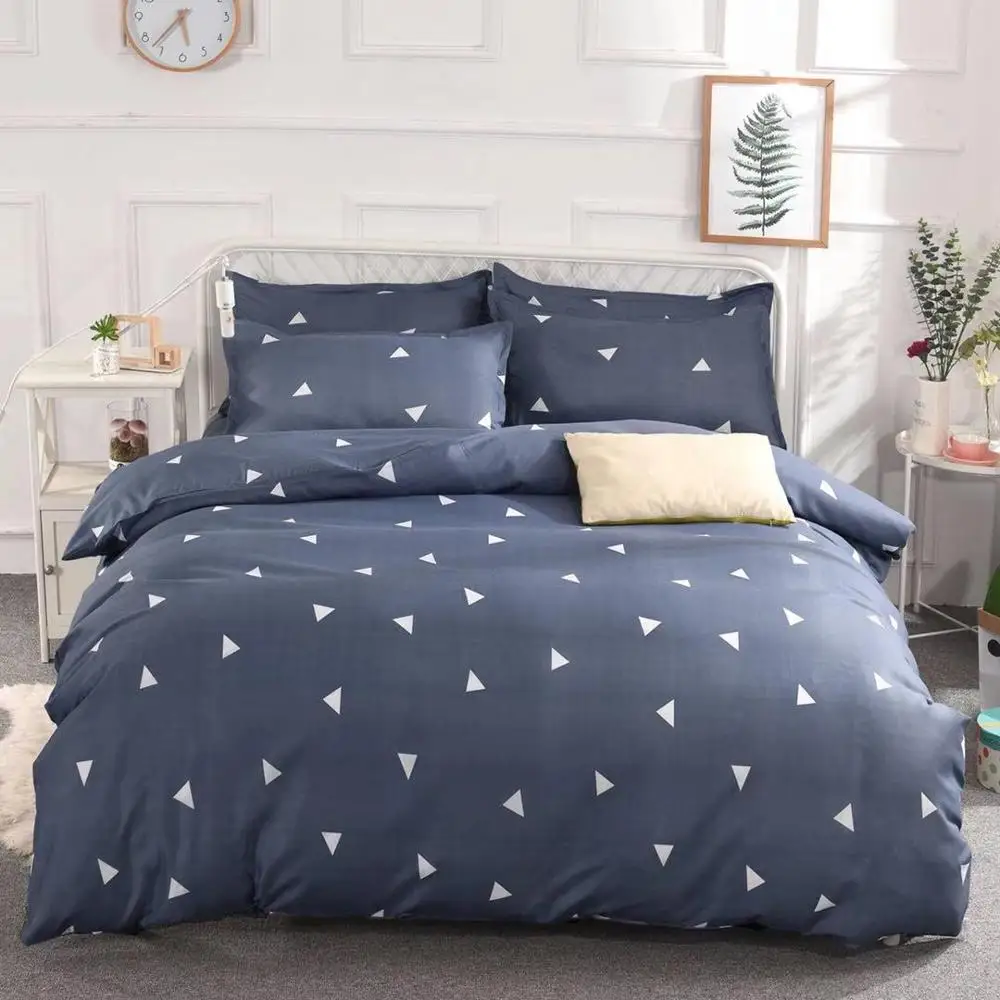 2021 Classic Bedding Set 3 Size Grey Blue Flower Bed Linen 3pcs/set Duvet Cover Pastoral Cotton Quilt With Pillowcase | Дом и сад