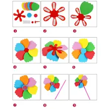 6 шт. DIY EVA штифт ветряной мельницы Ветер Spinner Детские игрушки сад газон вечерние украшения игрушки детский сад 72XC