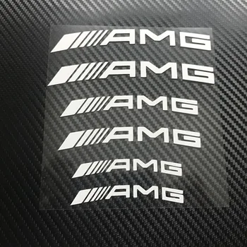 

6pcs Car brake Caliper Sticker Car decal for Mercedes benz AMG w204 w203 w212 w211 w124 w210 CLG Car accessories styling
