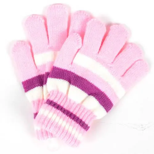 Детские Волшебные эластичные варежки для девочек и мальчиков, вязаные перчатки, зимние теплые, новинка 19QF - Цвет: pink