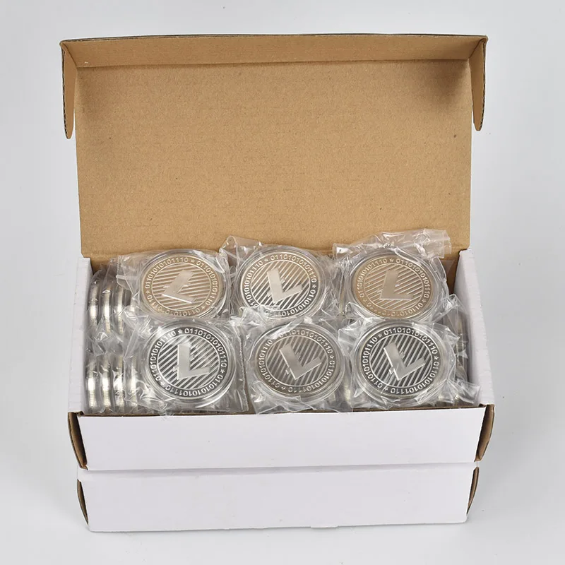 

100pcs/Lot Hot Gold Plated Litecoin Coin Gift Physical commemorative Metal Coin