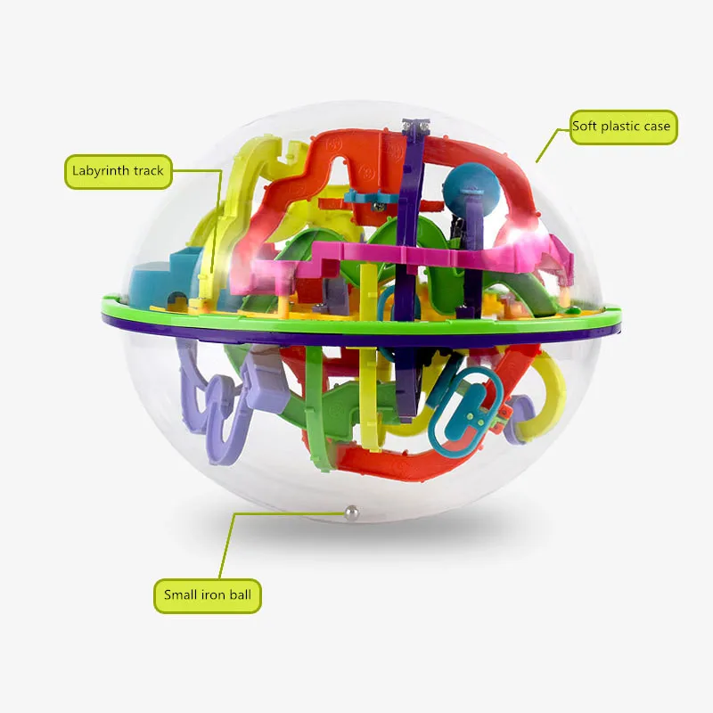 

100 Steps 3D puzzle Ball Children Challenge obstacle game Labyrinth ball Puzzle Balance training Clearance game