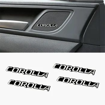 

4pcs 3D aluminum speaker stereo speaker badge emblem Sticker for Toyota Corolla accessories car styling