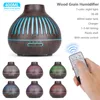 400ml Aroma Essential Oil Diffuser Home and Garden Home electrical Color: B4 Deep wood grain Plug Type: EU 