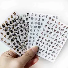 1 шт буквы дизайн 3d наклейки для ногтей абстрактные слова характер самоклеящийся DIY маникюр украшения для ногтей наклейки 5 цветов Новинка