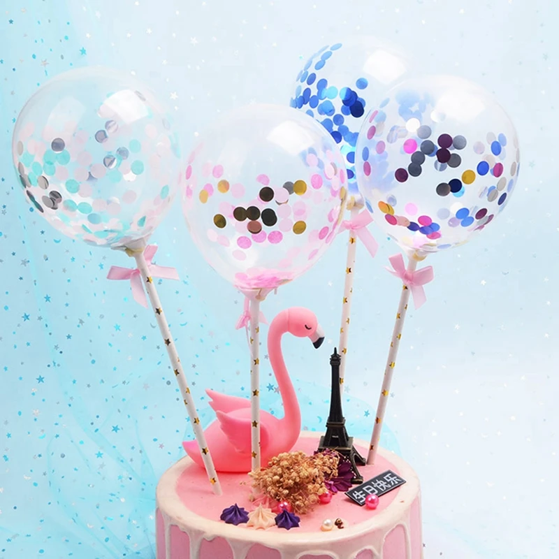 

Creative Confetti Balloon Cake Topper Happy Birthday Party Decor Kids Ballon Baloon Wedding Birthday Balloon Baby Shower