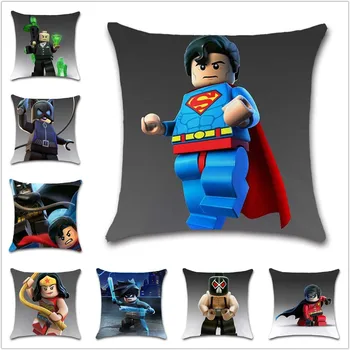 

Cartoon batman and friends superman superhero white Cushion Cover Decoration chair Home sofa seat kids bedroom gift pillowcase