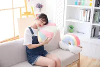 Sky Series Pillow colorful Stuffed Moon Shooting Star Rainbow Plush Toys Soft Shell Cushion baby sleeping