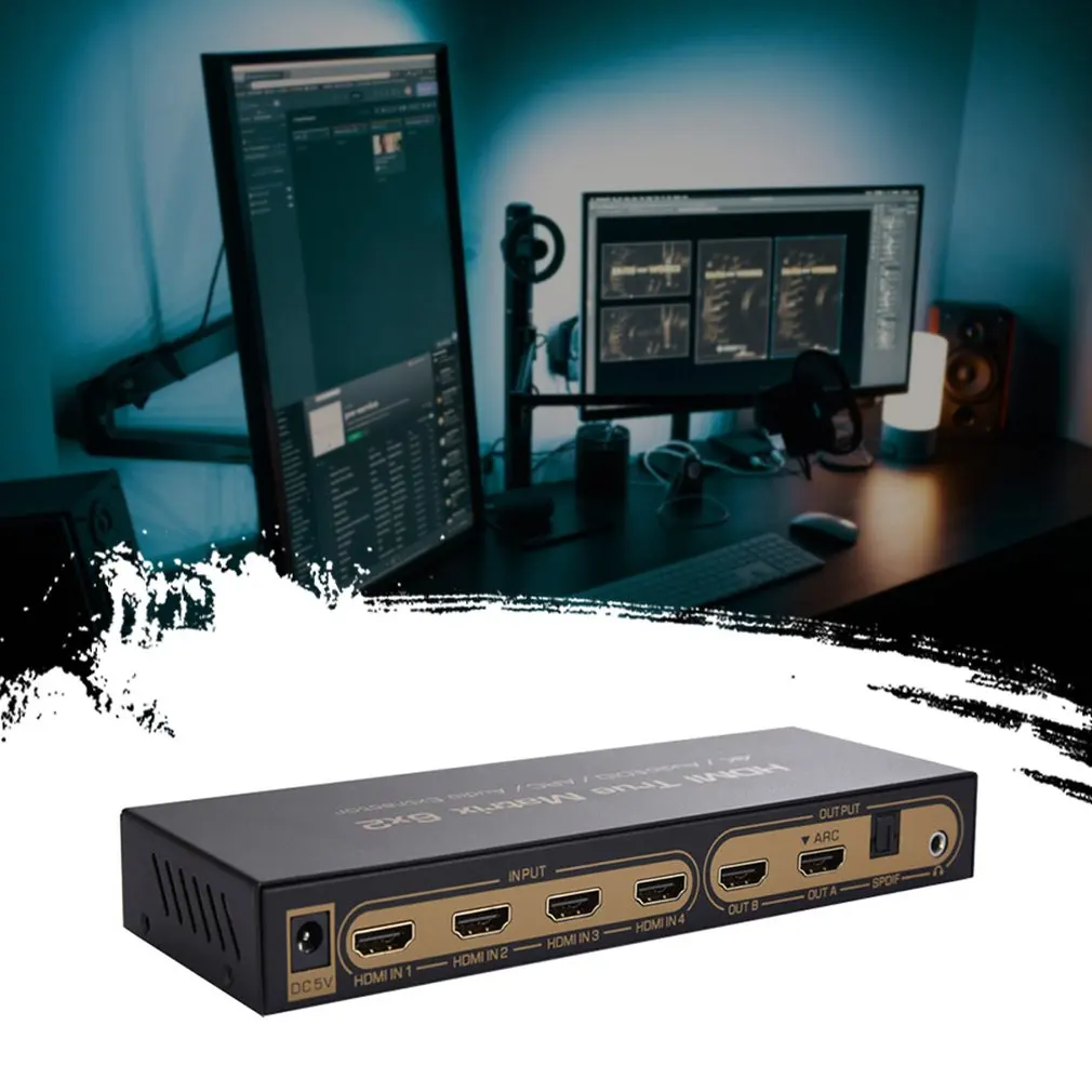  HDMI Matrix 6x2 PIP HDMI switch or splitter 6 in 2 out converter 1.4V up to 4K/3D supporte 5.1CH Au