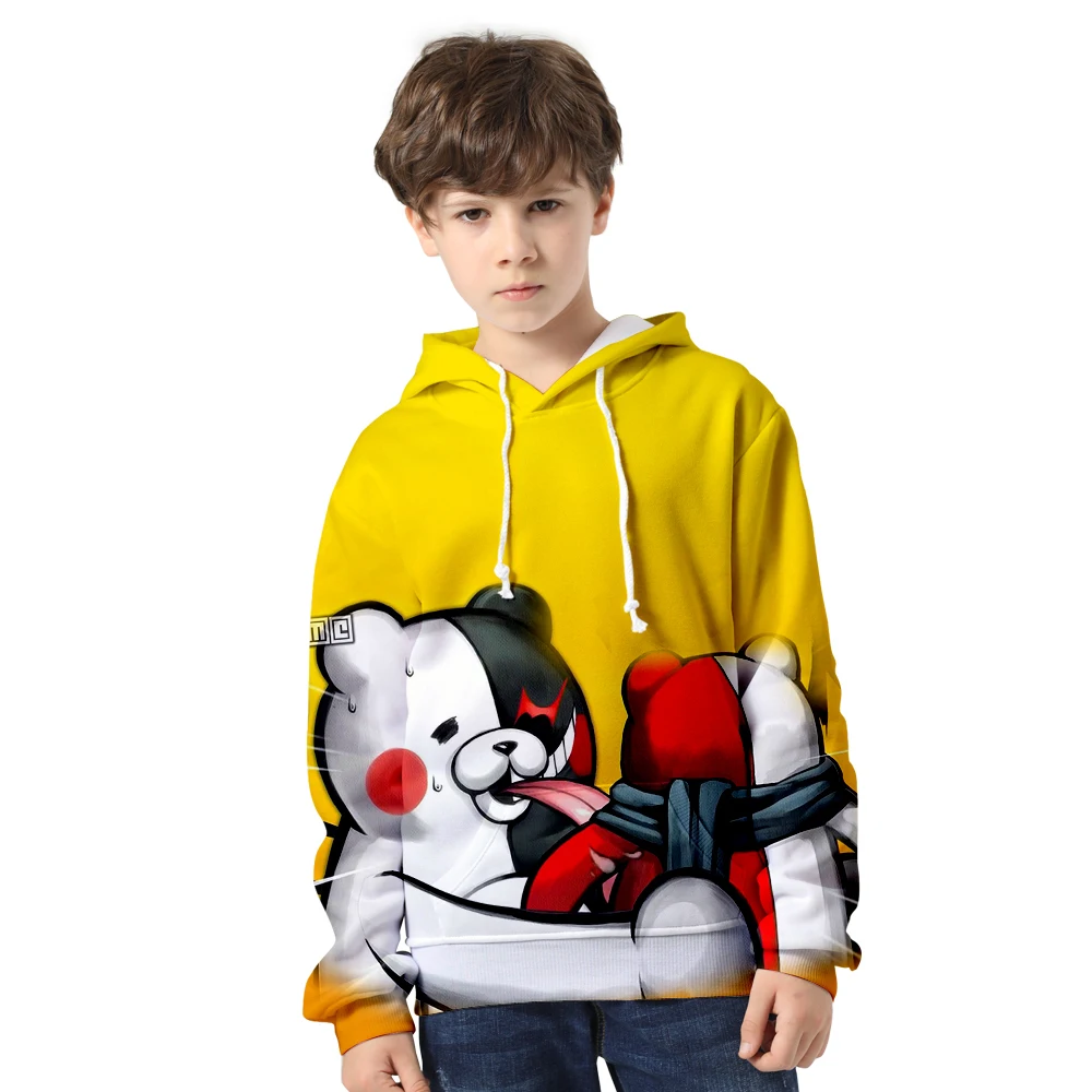 Projectile on Po Black and White Bear Top Spring&Autumn Baby Boys Girls Hoodies Unisex Sweatshirts Long Sleeve Casual Tops
