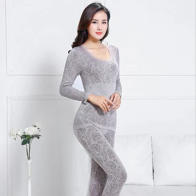 Sexy Thermal Underwear Sets Women Long Johns Suit Winter Warm Underwear Suit Ladies Bodysuit Slim Intimate Sets Female Pajamas