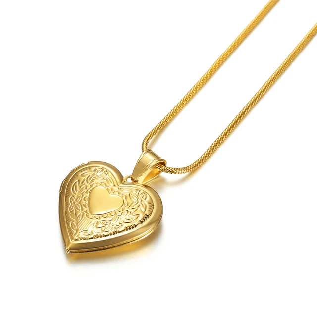 Buy Yellow Chimes Gold-toned Stainless Steel Openable Heart Photo Frame Locket  Pendant Online