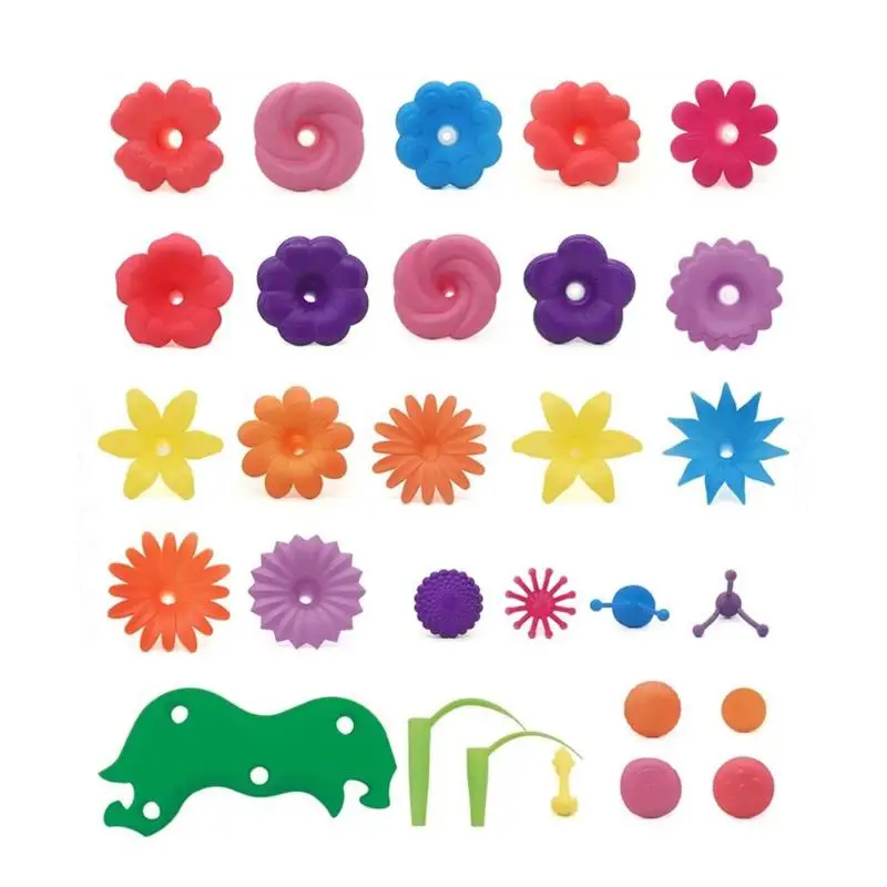 Прочный ABS пазл, соединяющиеся блоки, развивающие игрушки, детские подарки, для детей, сделай сам, рукоделие, волшебный набор кастрюль с цветами