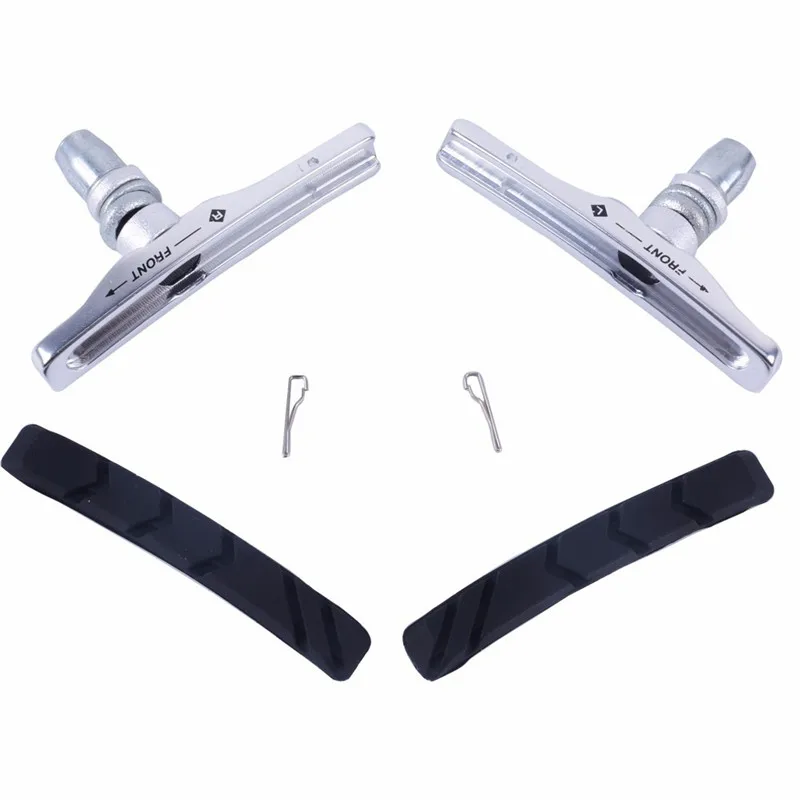 4 Plaquettes De Frein En V Pour Vélo VTT – Blocs De Frein Durables En Caoutchouc (Noir)