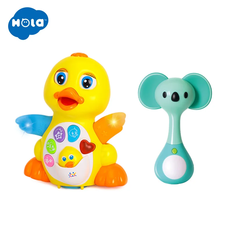 HOLA 808& 3134 желтая Танцующая утка и детская музыкальная игрушка-погремушка - Цвет: WITHOUT BOX
