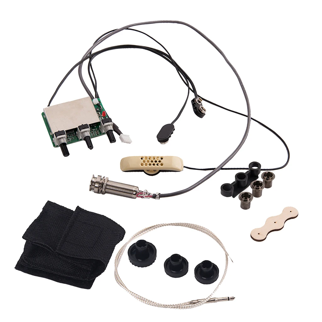 Practical Acoustic Folk Guitar Sound Hole EQ Piezo Pickup Preamp Wiring Harness DIY