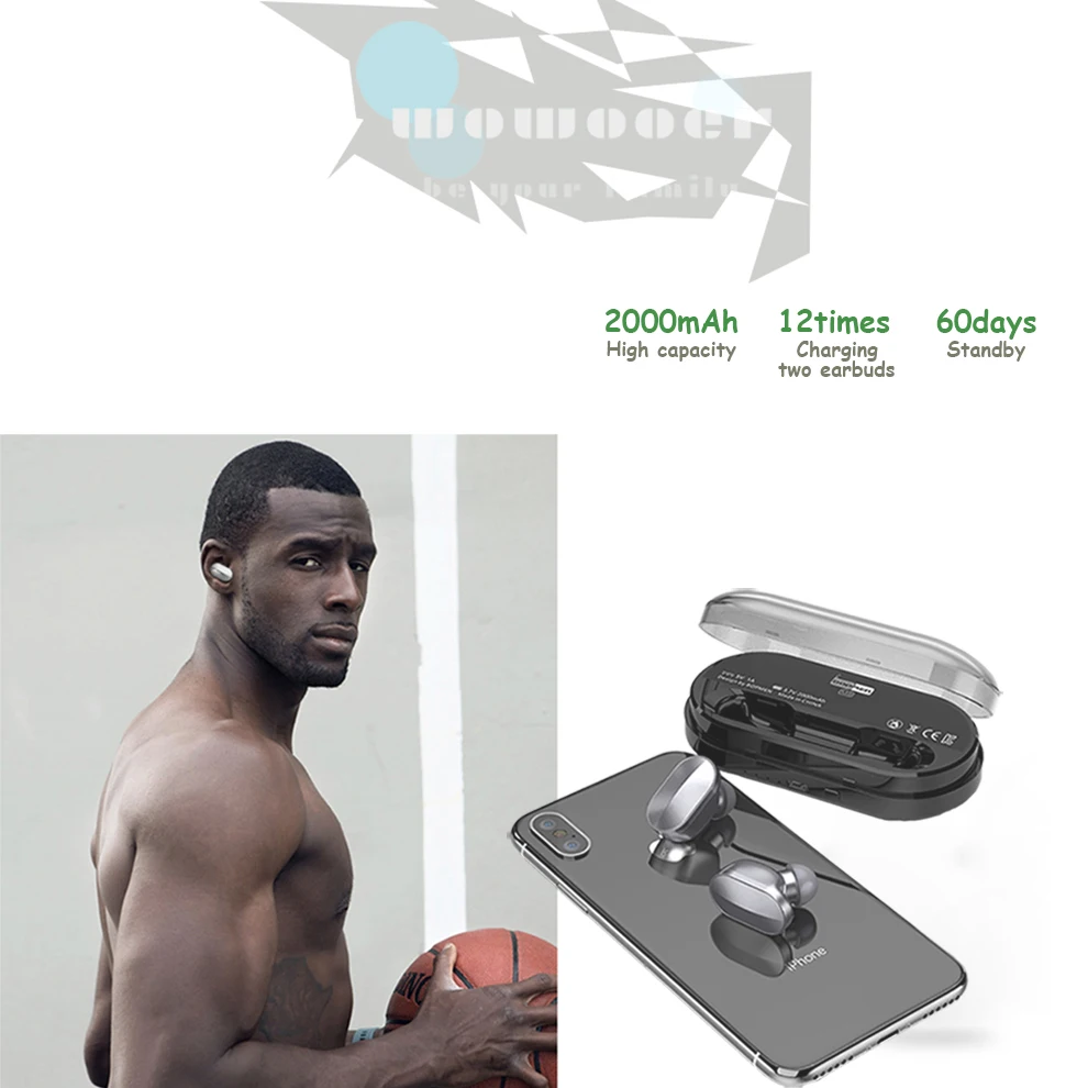 

wireless bluetooth earphone active noise cancelling headfone handsfree headset sport Workout Running Gym pool pain free