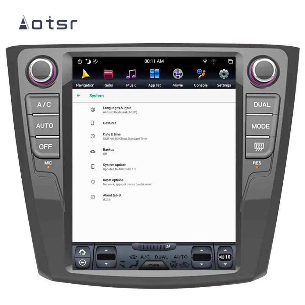Perfect Aotsr Tesla 10.4“  Vertical screen Android 8.1 Car DVD Multimedia player GPS Navigation For Renault Kadiar 2016-2018  carplay 2