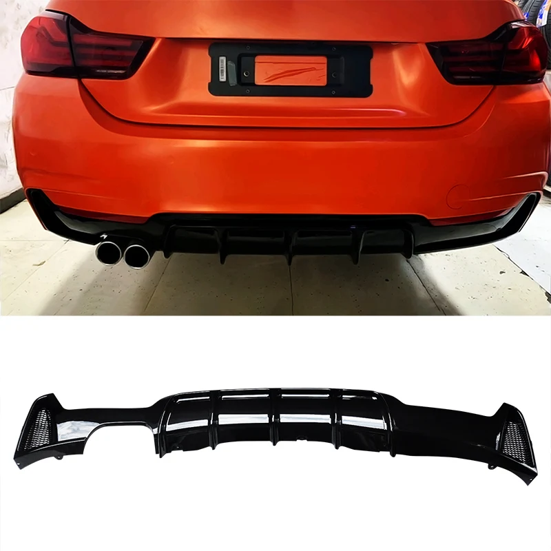 

Loyalty for 2014-2019 BMW 4 Series F32 Rear Diffuser Lip Splitter Spoiler Gloss Black ABS+PP Plastic Car Accessories