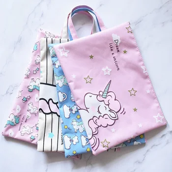 

New Cute Cartoon Unicorn Colorful File Bag A4 Document Bag File Folder Stationery Filing Product School Office Supply