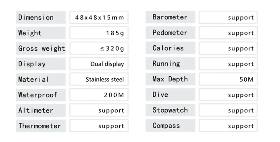 à prova dwaterproof água 200m vs apache digital relógio inteligente