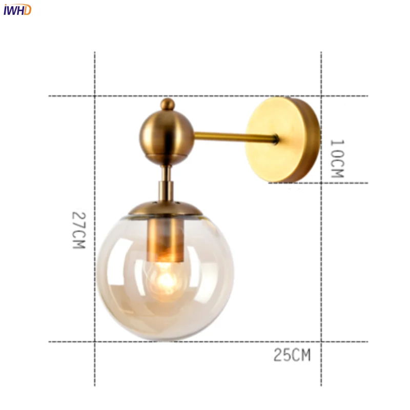 Glass Ball LED Wall Lights Nordic Modern Wandlamp Fixture Sconce Bedroom Bathroom MIrror Light Buitenverlichting Applique Murale (2)