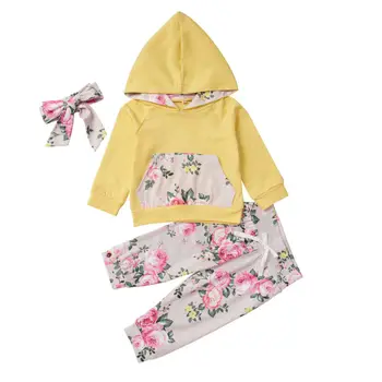

Autumn Winter Clothes Newborn Infant Baby Girl Clothes Long Sleeve Hoodie Top Pants Outfit Set 0-24 months