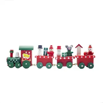 

Creative Christmas Decorations Wooden Painted Small Train Ornaments Christmas Home Decoration Ornaments