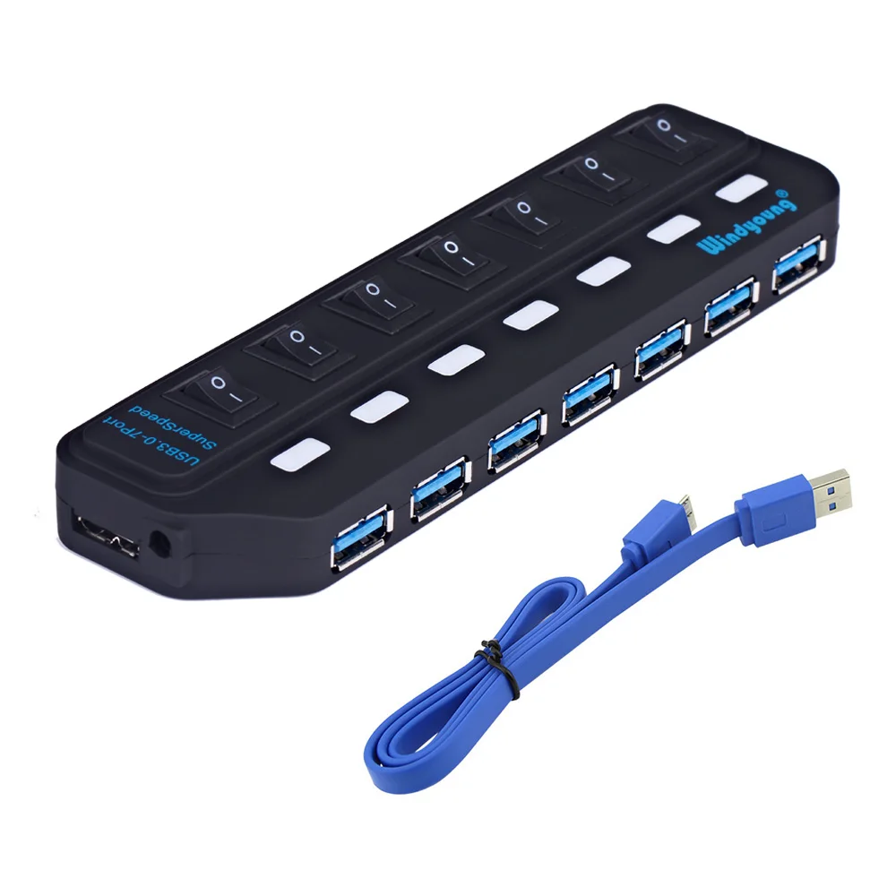 Usb-концентратор 3,0 Мульти USB 3,0 usb-хаб высокоскоростной 4/7 портов Hab USB 3,0 Hab с адаптером питания для ПК Компьютерные аксессуары