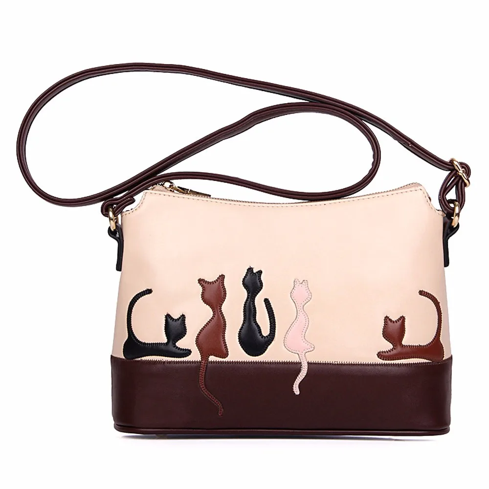 Высококачественные кожаные женские сумки, модная женская кожаная сумка на плечо с котом и кроликом, Сумочка через плечо, сумка-мессенджер, Bolsa Feminina