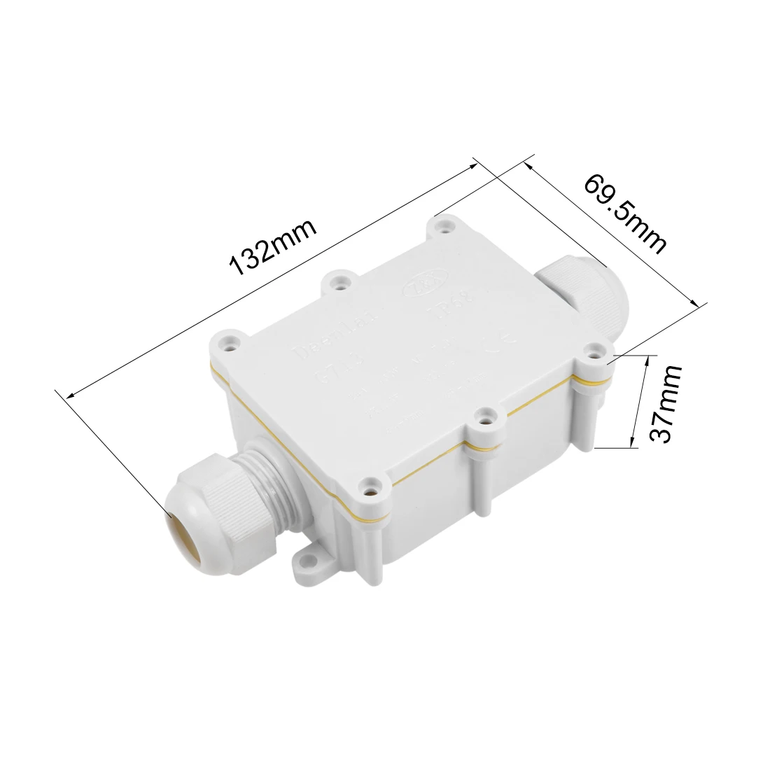 Uxcell водонепроницаемый IP68 наружный Электрический 2 способа PG9 кабельный ввод электрическая распределительная коробка 132x69,5x37 мм с клеммной полосой